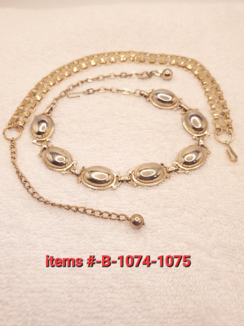 2 Gold Necklaces, items # B-1074-1075,. wt. 60 grams.